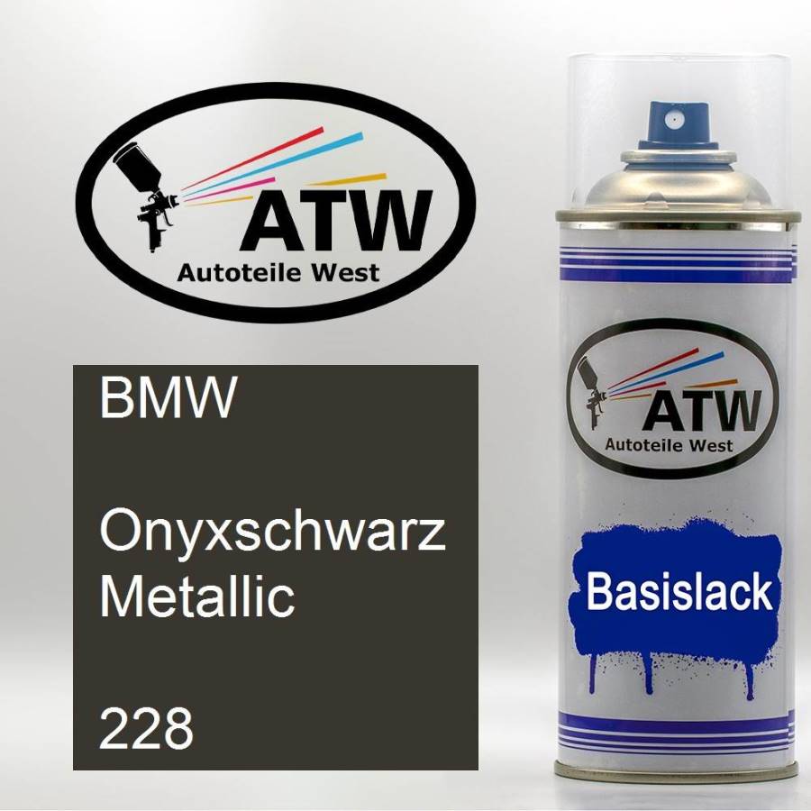 BMW, Onyxschwarz Metallic, 228: 400ml Sprühdose, von ATW Autoteile West.